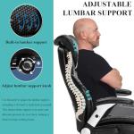 Big and Tall Office Chair, 500 lbs Heavy Duty Ergonomic Desk Chair, PU Leather Executive Computer Chair with Flip-Up Arms, High Back Swivel Rolling Office Chair, Black