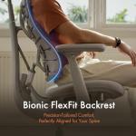 LiberNovo Dynamic Ergonomic Office Chair - Comfy Adjustable Desk Chair with Adaptive Lumbar Support, 160° Recline & Built-in Spine Stretch for Back Comfort, Home Office Long Hours Use, Gray+45cm