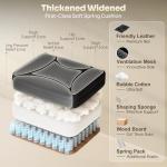 Ergonomic Office Chair with Footrest, Criss Cross Legged Desk Chair with Flip-Up Arms, Wider Thicker Spring Seat, Lumbar Pillow, Pet-Friendly, 500LBS Big and Tall Heavy-Duty Executive Leather Chair