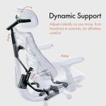 LiberNovo Dynamic Ergonomic Office Chair - Comfy Adjustable Desk Chair with Adaptive Lumbar Support, 160° Recline & Built-in Spine Stretch for Back Comfort, Home Office Long Hours Use, Gray+45cm