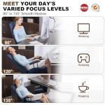 E-Motie Home Office Desk Chair, Ergonomic High Back Leather Computer Chair with Lumbar Support, Adjustable Height & Recline, Swivel Executive Office Chair with Armrests and Rubber Casters, Blue