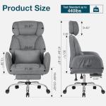 HOFFREE Criss Cross Chair with Wheels Ergonomic Office Chair with Reversible Armrest Wide Seat Comfy Desk Chair with Foot Rest for Gaming,Reading,Working(Grey)