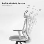 EUREKA ERGONOMIC OC75 Mesh Office Chair, Ergonomic Office Chair with Lumbar Support, Home Office Desk Chairs with 3D Armrests and Headrest, Computer Desk Chair, Grey