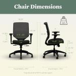 HON Solve Office Chair, Ergonomic Office Chair Mesh Back Support, Adjustable Lumbar Support, Height Adjustable Arms, Black Frame, Peacock