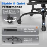 ZZH Ergonomic Office Chair with Footrest, High-Back Home Desk Chair with Adjustable Lumbar Support, Headrest, Flip-Up Arms, 90-135° Tilt Lock, and Wide Cushion, Big and Tall Mesh Computer Seating