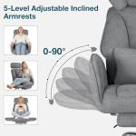 HOFFREE Criss Cross Chair with Wheels Ergonomic Office Chair with Reversible Armrest Wide Seat Comfy Desk Chair with Foot Rest for Gaming,Reading,Working(Grey)