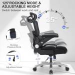 Big and Tall Ergonomic Office Chair 500 lbs,High-Back Mesh & PU Leather Executive Chair with 3D Headrest, 3D Armrests, Adjustable Lumbar Support, Wide Seat, Heavy-Duty Computer Chair, Black