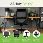 HON Solve Office Chair, Ergonomic Office Chair Mesh Back Support, Adjustable Lumbar Support, Height Adjustable Arms, Black Frame, Peacock