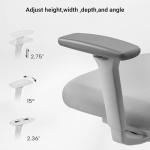 EUREKA ERGONOMIC OC75 Mesh Office Chair, Ergonomic Office Chair with Lumbar Support, Home Office Desk Chairs with 3D Armrests and Headrest, Computer Desk Chair, Grey