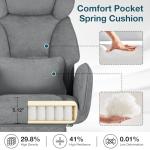 HOFFREE Criss Cross Chair with Wheels Ergonomic Office Chair with Reversible Armrest Wide Seat Comfy Desk Chair with Foot Rest for Gaming,Reading,Working(Grey)