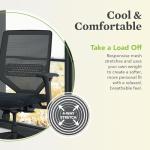 HON Solve Office Chair, Ergonomic Office Chair Mesh Back Support, Adjustable Lumbar Support, Height Adjustable Arms, Black Frame, Peacock