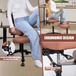 Meditation Cross Legged Chair,ADHD Chair with Height Adjustable Backrest,4" Extra-Thick Seat Cushion,360 Degree Rotation for Home Offices, Flexible Design for Fidgety Sitters,Black