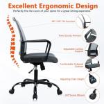 CLATINA Ergonomic Office Desk Chair - Mesh Office Chair with Adjustable Lumbar Support, Rolling Comfortable Computer Task Chairs with Arms for Home Conference-Gray, 6 Pack