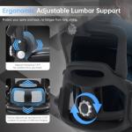 500lbs Big and Tall Office Chair, Heavy Duty Desk Chair with Adjustable Lumbar Support, PU Leather Ergonomic Executive Computer Chair with 3D Flip Arms, Mesh High Back and Headrest