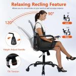 CLATINA Ergonomic Office Desk Chair - Mesh Office Chair with Adjustable Lumbar Support, Rolling Comfortable Computer Task Chairs with Arms for Home Conference-Gray, 6 Pack
