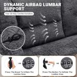 Criss Cross Chair with Wheels and Flip Arms, Upholstered Cross Legged Office Chair with 3 Layer Cushions&Dynamic Airbag Lumbar Support, Wide Seat Comfy Desk Chair for Home Office, Living Room, Black