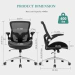 Office Chair 400lbs, Big and Tall Heavy Duty Desk Chair with Wide 3D Modeling Foam Seat, Ergonomic Computer Chair for Heavy People, Adjustable Lumbar Support and Arms