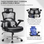 Big and Tall Office Chair-500lbs, Heavy Duty Ergonomic Office Desk Chair with Adjustable Lumbar Support,3D Flip-up Armrests&Headrest Mesh High Back Wide Seat Computer Executive Task Chair, Black