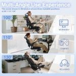 Ergonomic Office Chair with Footrest, High Back Desk Chair Computer Gaming Chairs with 4D Armrests, Adjustable 3-Zone Dynamic Lumbar Support, Ergonomic Mesh Chairs with Wheels, Black