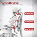 VIVSTAR Big Promotion Ergonomic Office Chair with Lumbar Support, 3D Adjustable Armrest, Mesh Home Office Desk Chair, High Back Reclining Executive Computer Office Chair,400lbs Capacity (Gray-3)