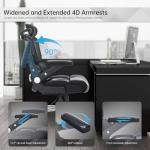 500lbs Big and Tall Office Chair, Heavy Duty Desk Chair with Adjustable Lumbar Support, PU Leather Ergonomic Executive Computer Chair with 3D Flip Arms, Mesh High Back and Headrest