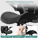 Office Chair 400lbs, Big and Tall Heavy Duty Desk Chair with Wide 3D Modeling Foam Seat, Ergonomic Computer Chair for Heavy People, Adjustable Lumbar Support and Arms