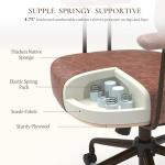 EUREKA ERGONOMIC Executive Office Chair, Mid Century Modern Leather Desk Chair with Pocket Spring Cushion, Adjustable Headrest & Lumbar Support, Comfy Rolling Work Chair, Saddle Brown