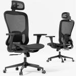 Office Chair Ergonomic Desk Chair, 350 LBS Mesh Office Chair with Lumbar Support, Comfy Desk Chair with Wheels, Big and Tall Chair for Study Work Gaming (04black)