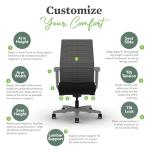 HON Ignition 2.0 Mid Back Task Chair, Spectrum Mesh, Advanced Synchro-Tilt Control, Office Chair with Lumbar Support, Height and Width Adjustable Arms, Titanium Frame, Leaf