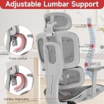 VIVSTAR Big Promotion Ergonomic Office Chair with Lumbar Support, 3D Adjustable Armrest, Mesh Home Office Desk Chair, High Back Reclining Executive Computer Office Chair,400lbs Capacity (Gray-3)