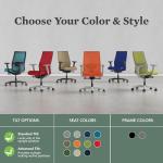 HON Ignition 2.0 Mid Back Task Chair, Spectrum Mesh, Advanced Synchro-Tilt Control, Office Chair with Lumbar Support, Height and Width Adjustable Arms, Titanium Frame, Leaf