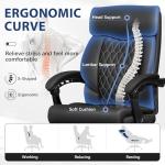 Big and Tall Office Chair with Footrest, High Back Executive Leather Desk Chair with Lumbar Support, Reclining Office Chair with Adjustable Angle, Home Office Ergonomic Computer Gaming Chair