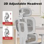 VIVSTAR Big Promotion Ergonomic Office Chair with Lumbar Support, 3D Adjustable Armrest, Mesh Home Office Desk Chair, High Back Reclining Executive Computer Office Chair,400lbs Capacity (Gray-3)