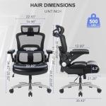 Bondesin Heavy Duty Office Chair 500lbs with 3D Flip Up Arms & PU Letaher Cushion Big and Tall Office Chair for Heavy People, Home Office Desk Chairs with Adjustable Lumbar Support & Mesh High Back