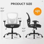 BestOffice Big and Tall Office Chair 400lbs Desk Chair Mesh Computer Chair with Lumbar Support Wide Seat Adjust Arms Rolling Swivel High Back Task Executive Ergonomic Chair for Home Office, White