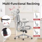 VIVSTAR Big Promotion Ergonomic Office Chair with Lumbar Support, 3D Adjustable Armrest, Mesh Home Office Desk Chair, High Back Reclining Executive Computer Office Chair,400lbs Capacity (Gray-3)