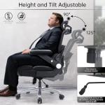 Bondesin Heavy Duty Office Chair 500lbs with 3D Flip Up Arms & PU Letaher Cushion Big and Tall Office Chair for Heavy People, Home Office Desk Chairs with Adjustable Lumbar Support & Mesh High Back