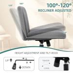 ESTRUCO Armless Home Office Chair Wide Comfy Criss Cross Desk Seat No Arml Computer Task Chair Vanity Chair,Height Adjustable