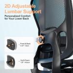 Office Chair Ergonomic Desk Chair, 350 LBS Mesh Office Chair with Lumbar Support, Comfy Desk Chair with Wheels, Big and Tall Chair for Study Work Gaming (04black)