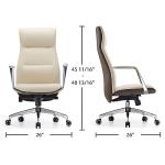 EUREKA ERGONOMIC Executive Office Chair, Silicone Leather Office Chair High Back, Ergonomic Desk Chair, Big and Tall with Adjustable Swivel Rolling for Home Office, Off-White