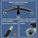 500LBS Big and Tall Office Chair, Heavy Duty Office Chair for Heavy People Computer Task Chair with Adjustable Headrest and Lumbar Support, Home Office Desk Chairs with Flip-up Armrests, Black