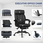 Big and Tall Office Chair with Footrest, High Back Executive Leather Desk Chair with Lumbar Support, Reclining Office Chair with Adjustable Angle, Home Office Ergonomic Computer Gaming Chair