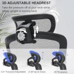 Bondesin Heavy Duty Office Chair 500lbs with 3D Flip Up Arms & PU Letaher Cushion Big and Tall Office Chair for Heavy People, Home Office Desk Chairs with Adjustable Lumbar Support & Mesh High Back