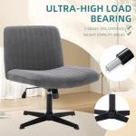 ESTRUCO Armless Home Office Chair Wide Comfy Criss Cross Desk Seat No Arml Computer Task Chair Vanity Chair,Height Adjustable