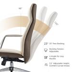 EUREKA ERGONOMIC Executive Office Chair, Silicone Leather Office Chair High Back, Ergonomic Desk Chair, Big and Tall with Adjustable Swivel Rolling for Home Office, Off-White