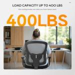 BestOffice Big and Tall Office Chair 400lbs Desk Chair Mesh Computer Chair with Lumbar Support Wide Seat Adjust Arms Rolling Swivel High Back Task Executive Ergonomic Chair for Home Office, White