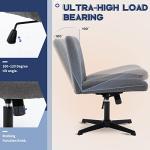ESTRUCO Armless Home Office Chair Wide Comfy Criss Cross Desk Seat No Arml Computer Task Chair Vanity Chair,Height Adjustable