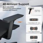 Office Chair Ergonomic Desk Chair, 350 LBS Mesh Office Chair with Lumbar Support, Comfy Desk Chair with Wheels, Big and Tall Chair for Study Work Gaming (04black)