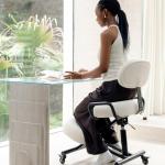 DR.LOMILOMI Ergonomic Kneeling Chair with Backrest, Improve Posture, Thick Cushions, Locking Wheels for Home & Office, AKONI 512 (with Back, Vanilla)
