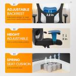 BestOffice Big and Tall Office Chair 400lbs Desk Chair Mesh Computer Chair with Lumbar Support Wide Seat Adjust Arms Rolling Swivel High Back Task Executive Ergonomic Chair for Home Office, White